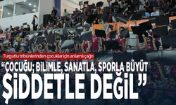 Turgutlu tribünlerinden çocuklar için anlamlı çağrı: “Çocuğu; bilimle, sanatla, sporla büyüt; şiddetle değil”