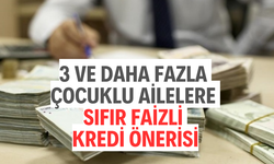 3 ve daha fazla çocuklu ailelere sıfır faizli kredi önerisi