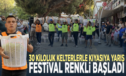 30 kiloluk kelterlerle kıyasıya yarış... Festival renkli başladı