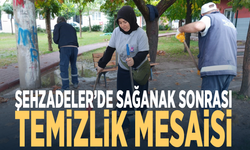 Şehzadeler’de sağanak sonrası temizlik mesaisi