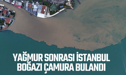 Yağmur sonrası İstanbul Boğazı çamura bulandı