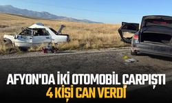 Afyon'da iki otomobil çarpıştı: 4 kişi can verdi