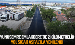 Yunusemre Emlakdere’de 2 Kilometrelik Yol Sıcak Asfaltla Yenilendi
