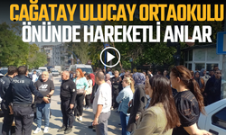 Çağatay Uluçay Ortaokulu önünde hareketli anlar
