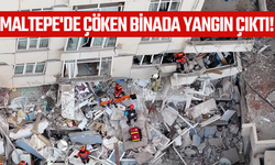 Maltepe'de çöken binada yangın çıktı!