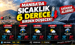 Manisa'da sıcaklık 6 dereçe birden düşecek