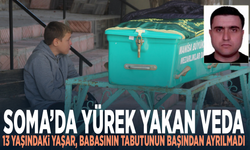 Soma’da yürek yakan veda.... 13 yaşındaki Yaşar, babasının tabutunun başından ayrılmadı
