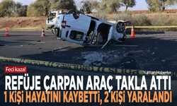 Feci kaza! Refüje çarpan araç takla attı! 1 kişi hayatını kaybetti, 2 kişi yaralandı