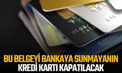 Bu belgeyi bankaya sunmayanın kredi kartı kapatılacak
