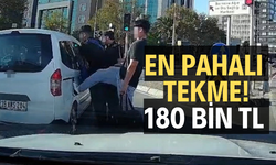 Araca tekme attı, cezayı yedi