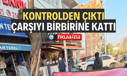 Kontrolden çıkan otomobil çarşıyı birbirine kattı