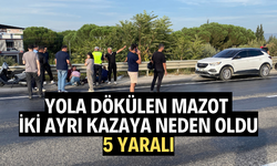 Yola dökülen mazot iki ayrı kazaya neden oldu: 5 yaralı