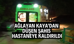 AĞLAYAN KAYA'DAN DÜŞEN ŞAHIS HASTANEYE KALDIRILDI