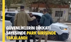 Güvenliklerin dikkati sayesinde park girişinde yakalandı
