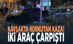 Kavşakta korkutan kaza! İki araç çarpıştı: 1 yaralı
