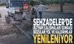 Şehzadeler’de altyapı çalışmaları sonrası bozulan yol ve kaldırımlar yenileniyor