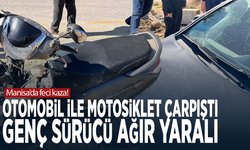 Manisa’da feci kaza! Otomobil ile motosiklet çarpıştı: Genç sürücü ağır yaralı