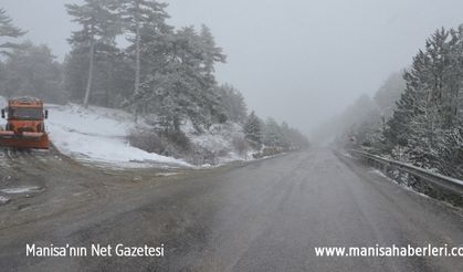Manisa'nın yüksek kesimlerinde kar etkili oluyor