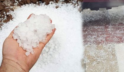 İlçede üst üste dolu yağış! Cadde bir anda beyaza büründü