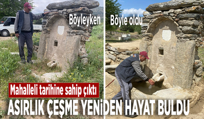 Mahalleli tarihine sahip çıktı... Asırlık çeşme yeniden hayat buldu