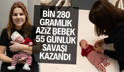 Bin 280 gramlık Aziz bebek 55 günlük savaşı kazandı