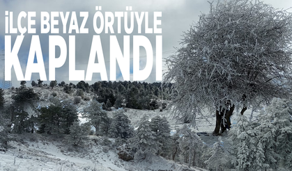 İlçe beyaz örtüyle kaplandı