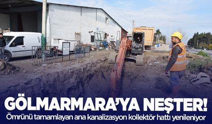 Gölmarmara'da kollektör hattı yenileniyor