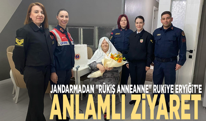 Jandarmadan "Rükiş Anneanne" Rukiye Eryiğit’e anlamlı ziyaret
