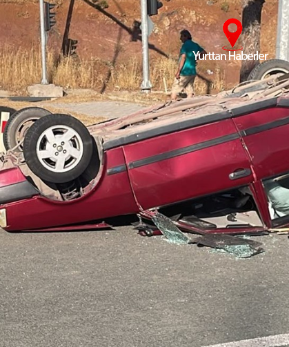 Kaza yapan otomobil takla attı: 3’ü çocuk 7 yaralı