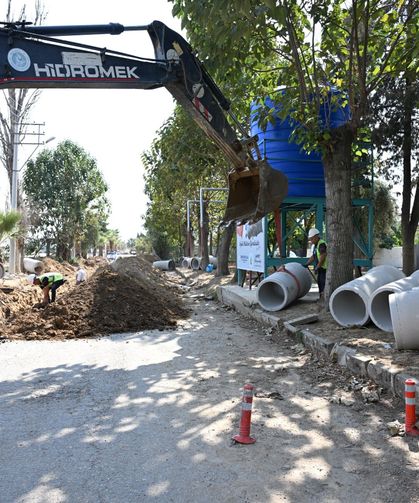 İlçede taşkınlara karşı 1.2 kilometrelik kolektör hattı