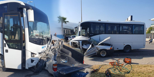 İzmir'de midibüs ile pikap çarpıştı: 1 ölü, 6 yaralı