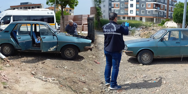 Manisa'da park halindeki otomobilin aküsü ve teybi çalındı