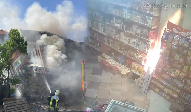 Büyük hasar meydana gelmişti! Market yangınının kamera görüntüleri ortaya çıktı