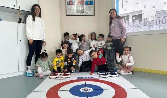 İlçede ilk kez ‘Floor Curling’ heyecanı yaşandı