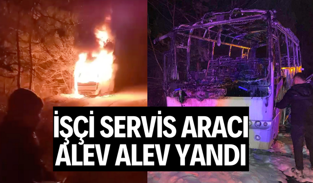 Manisa'da işçi servis otobüsünde yangın çıktı