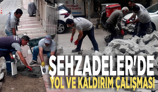 Şehzadeler'de yol ve kaldırım çalışması