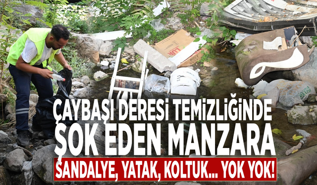 Çaybaşı Deresi temizliğinde şok eden manzara: Sandalye, koltuk, yatak... Yok yok!