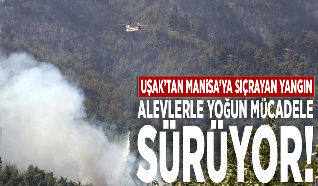 Uşak’tan Manisa’ya sıçrayan yangın: Alevlerle yoğun mücadele sürüyor!