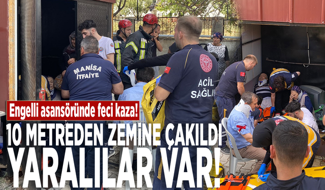 Engelli asansöründe feci kaza! 10 metreden zemine çakıldı: Yaralılar var