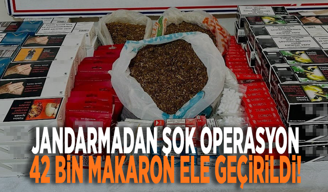 Jandarmadan şok operasyon: 42 bin makaron ele geçirildi!