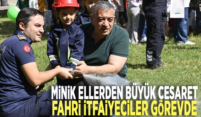 Minik ellerden büyük cesaret: Fahri itfaiyeciler görevde