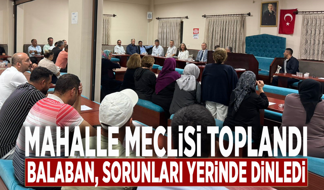 Mahalle meclisi toplandı: Balaban, sorunları yerinde dinledi