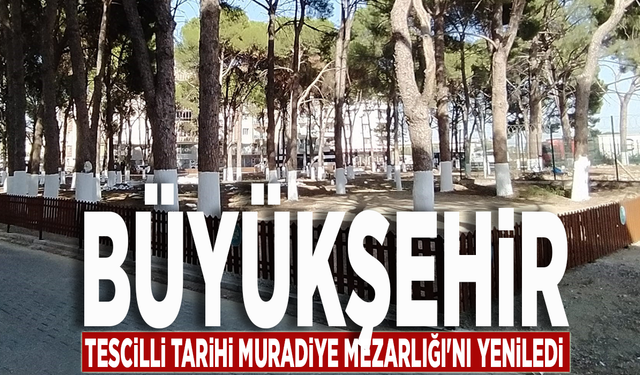 Büyükşehir, tescilli tarihi Muradiye Mezarlığı'nı yeniledi