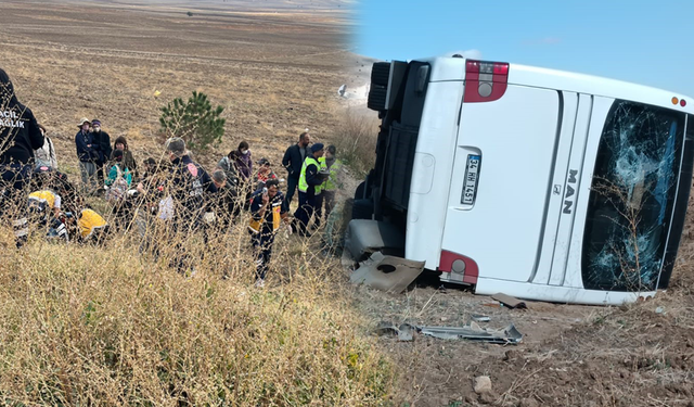 Turist kafilesi taşıyan otobüs devrildi: 1'i ağır 20 kişi yaralandı!