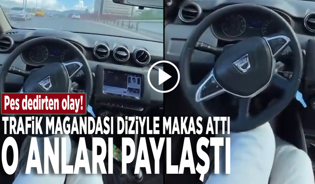 Pes dedirten olay! Trafik magandası diziyle makas attı, o anları paylaştı