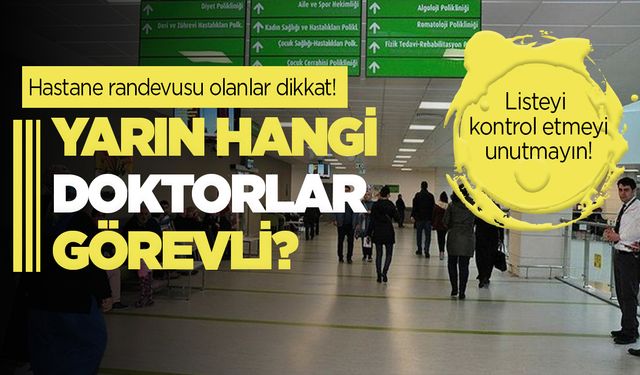 Manisa'da 28 Kasım'da hangi doktorların görev yapacağı belli oldu