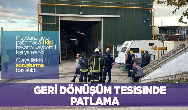 Geri dönüşüm tesisinde patlama!