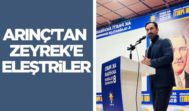 Arınç'tan Zeyrek'e eleştiriler