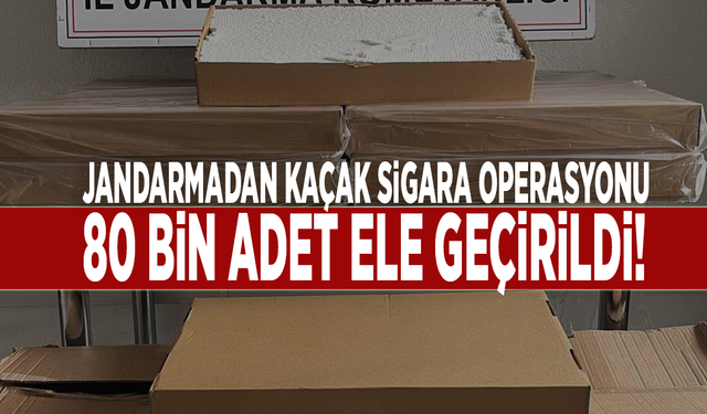 Jandarmadan kaçak sigara operasyonu: 80 bin adet ele geçirildi!