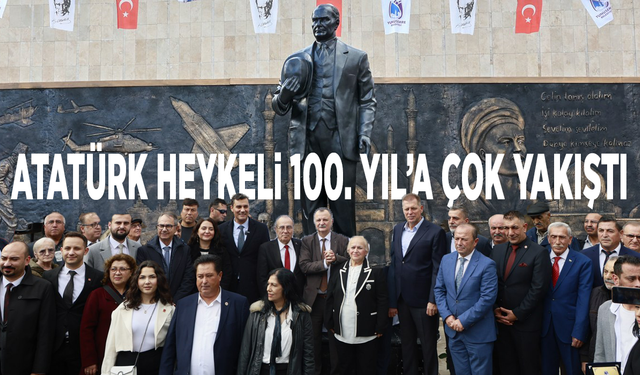 100. Yıl Meydanı'nda Atatürk heykeli coşkuyla açıldı